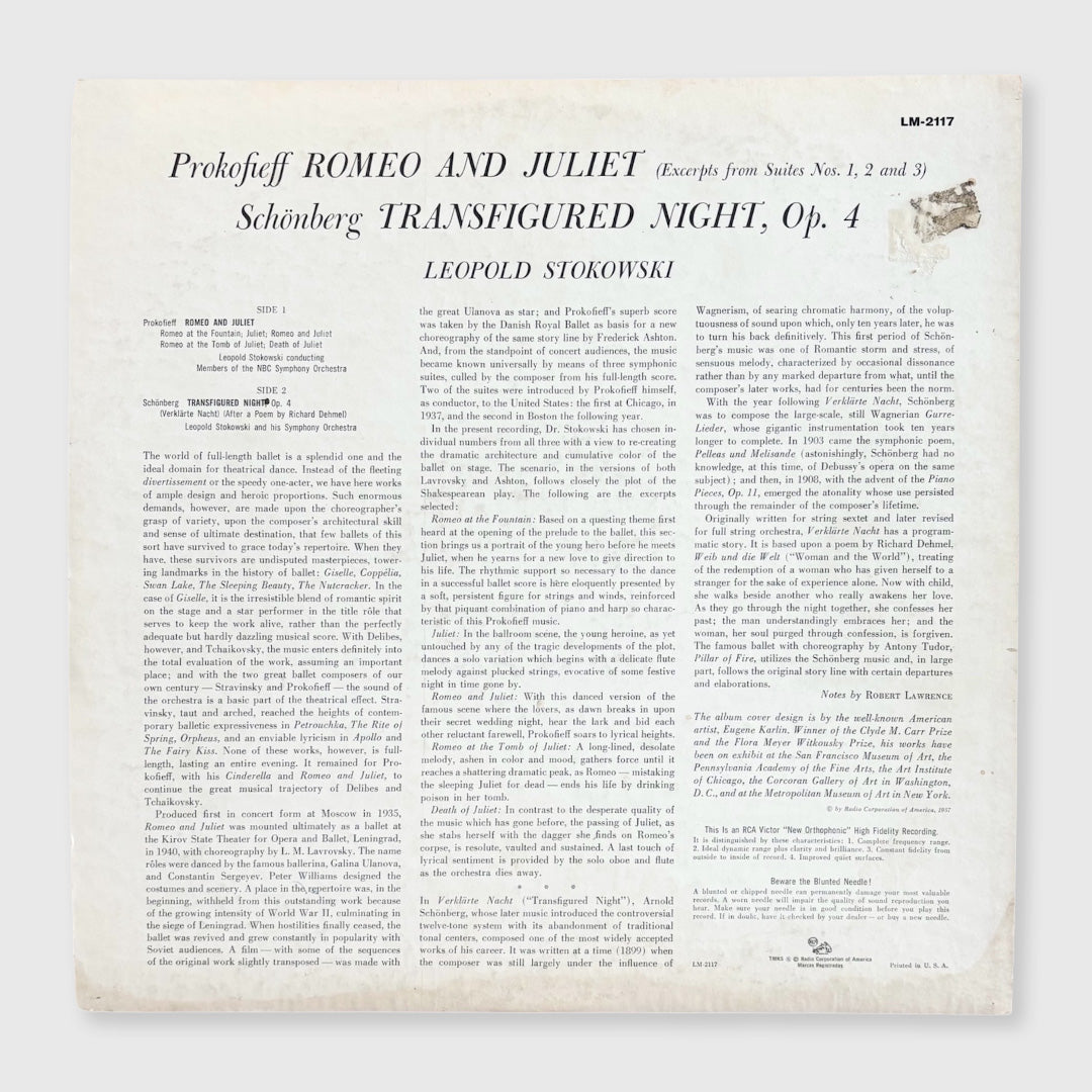 romeo and juliet / transfigured night - 12 inch vinyl