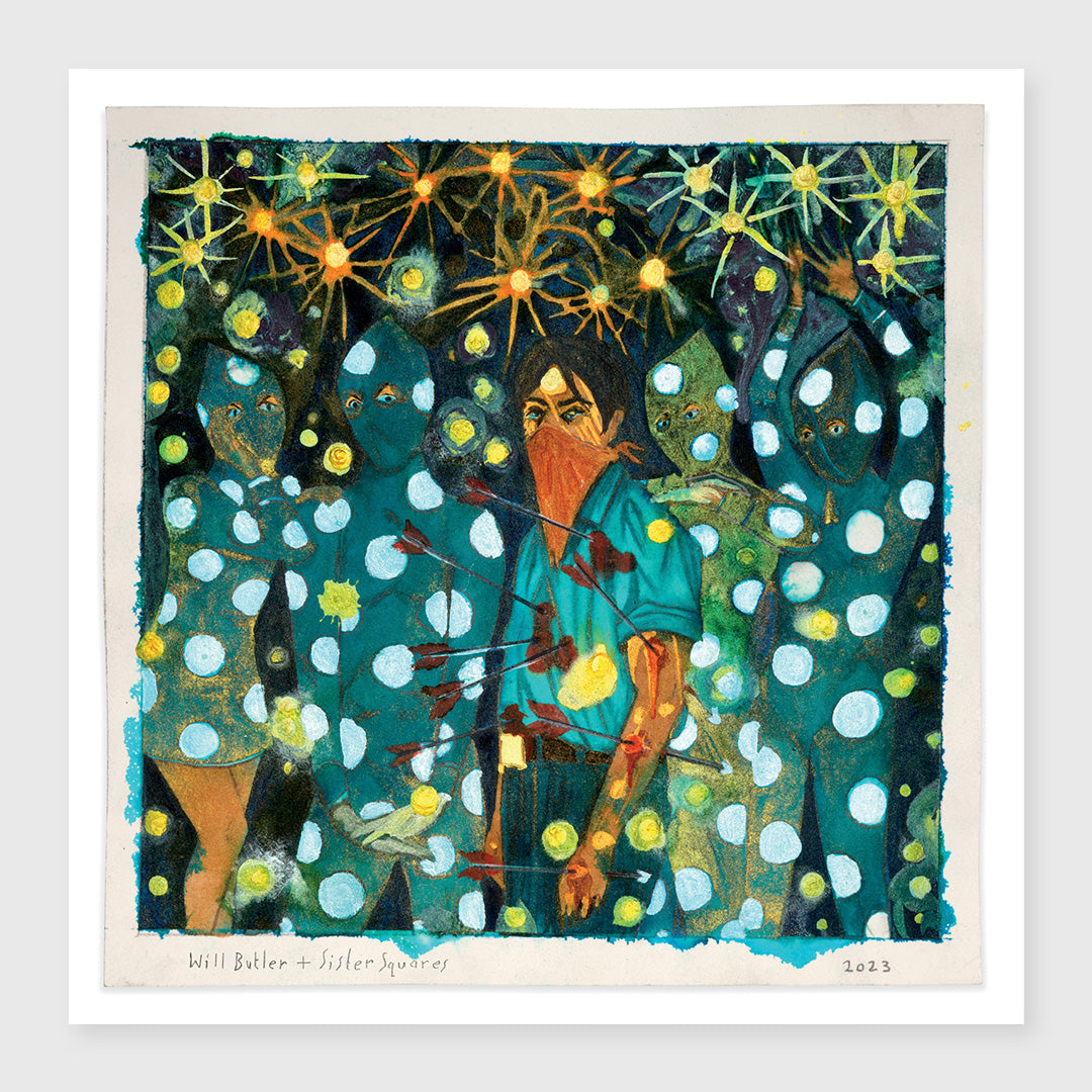will butler + sister squares - natural with blue swirl vinyl