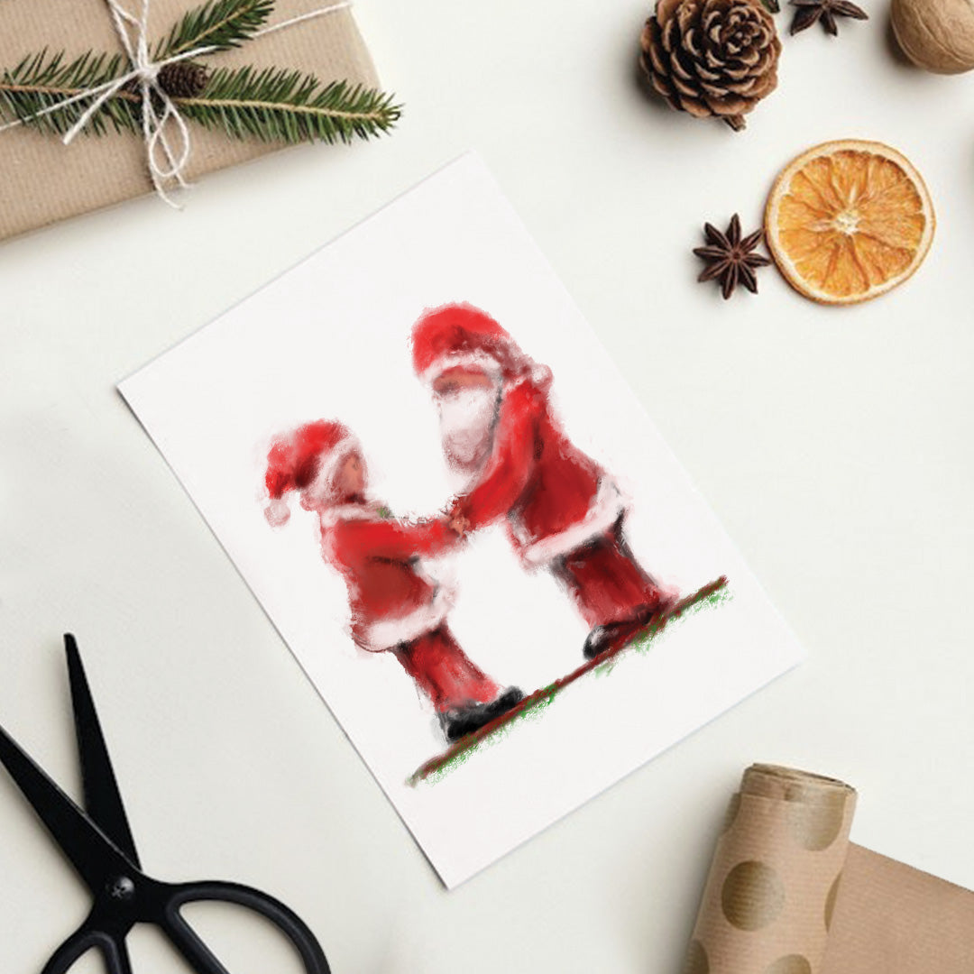 mr and mrs claus - 5 x 7 inch christmas card