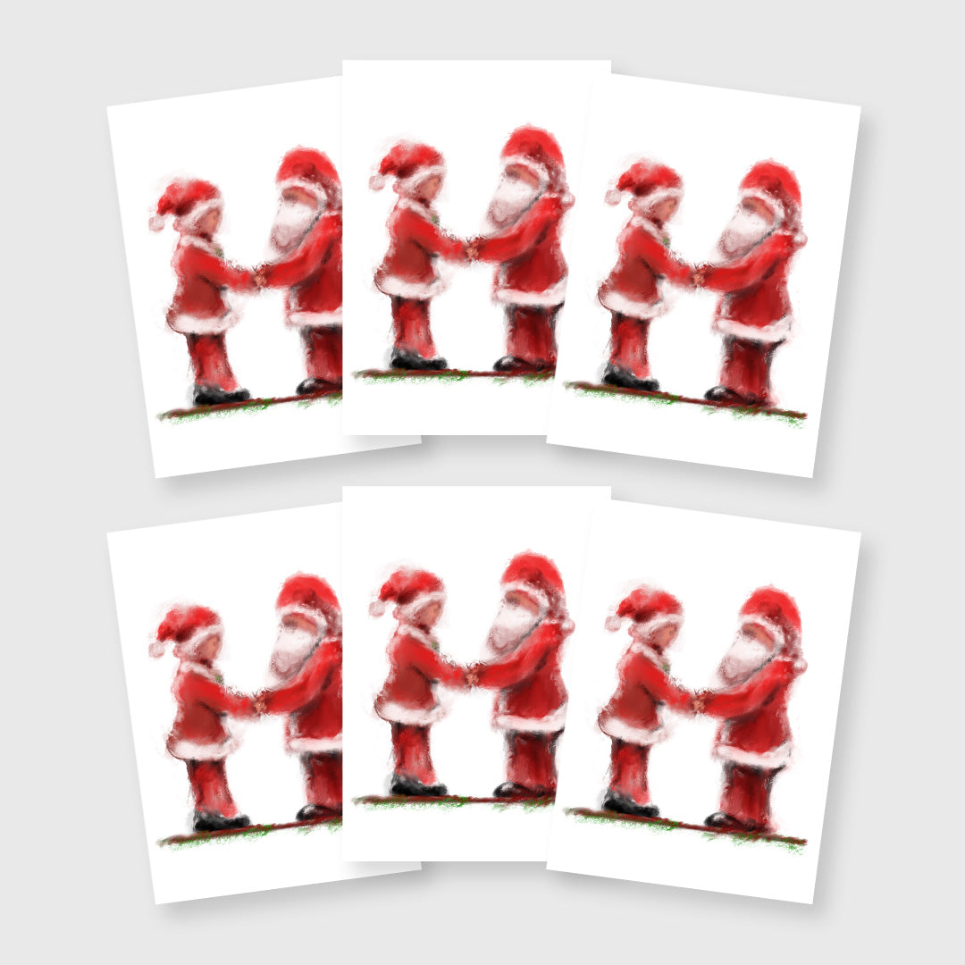 mr and mrs claus set of 6 - 5 x 7 inch christmas card