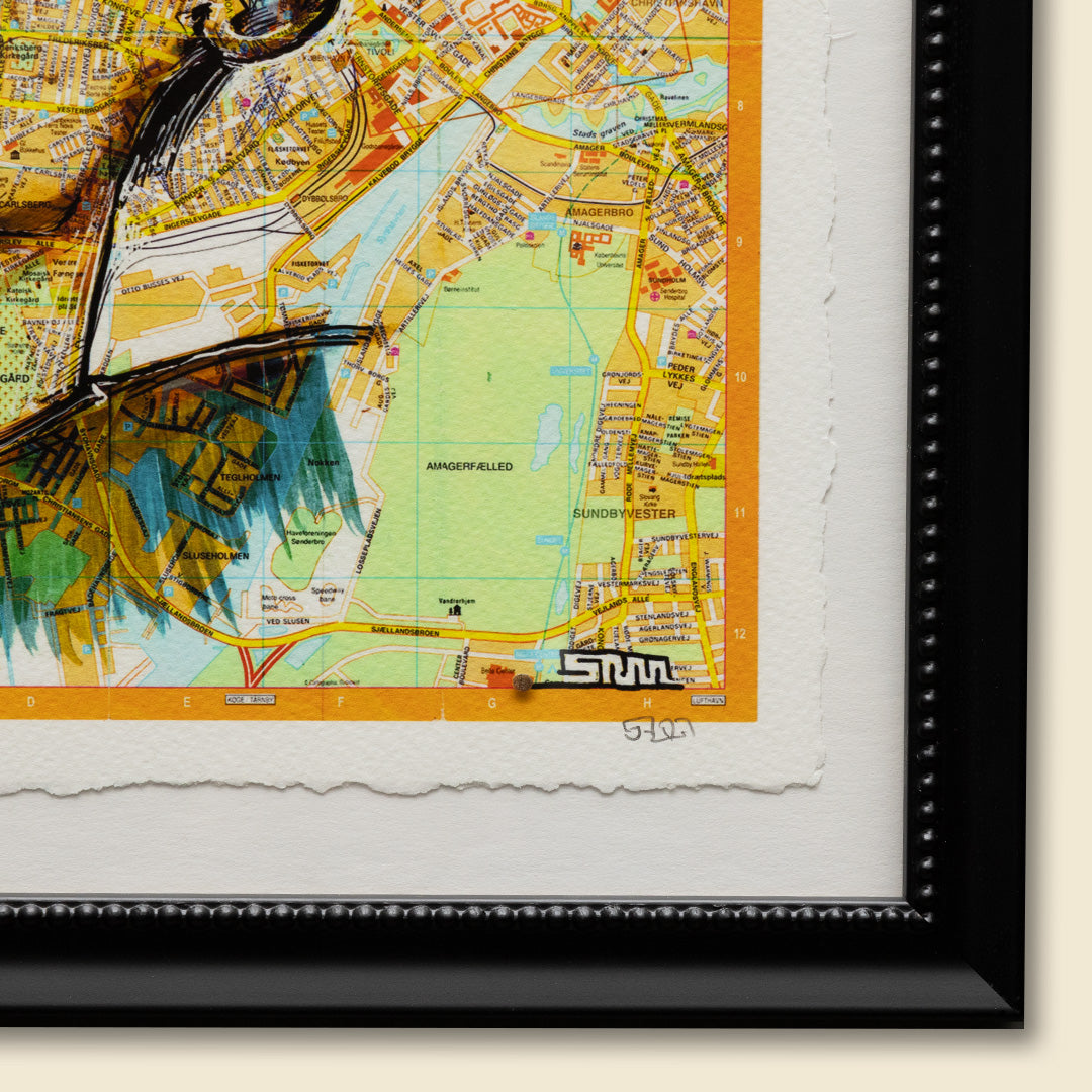 copenhagen, denmark - 9 x 11.5 inch edition in stylized black frame