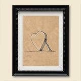 love letters - heart staircase in stylized black frame