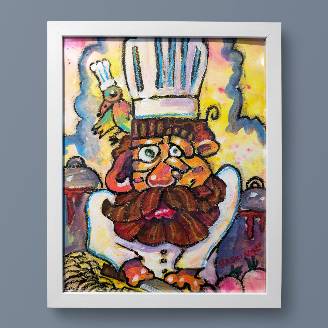 yes, chef! - framed original artwork