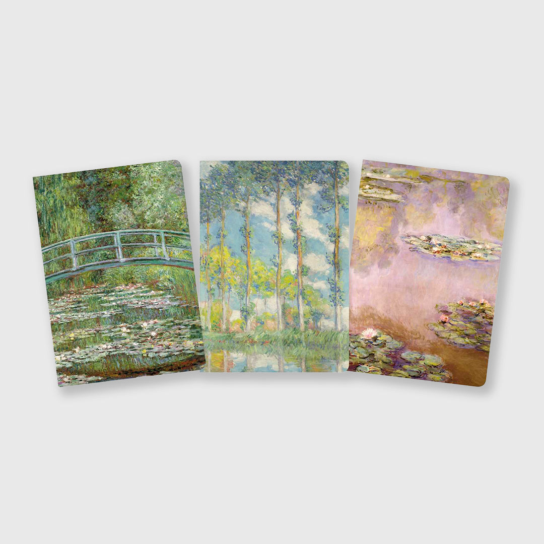 claude monet standard notebooks - set of 3