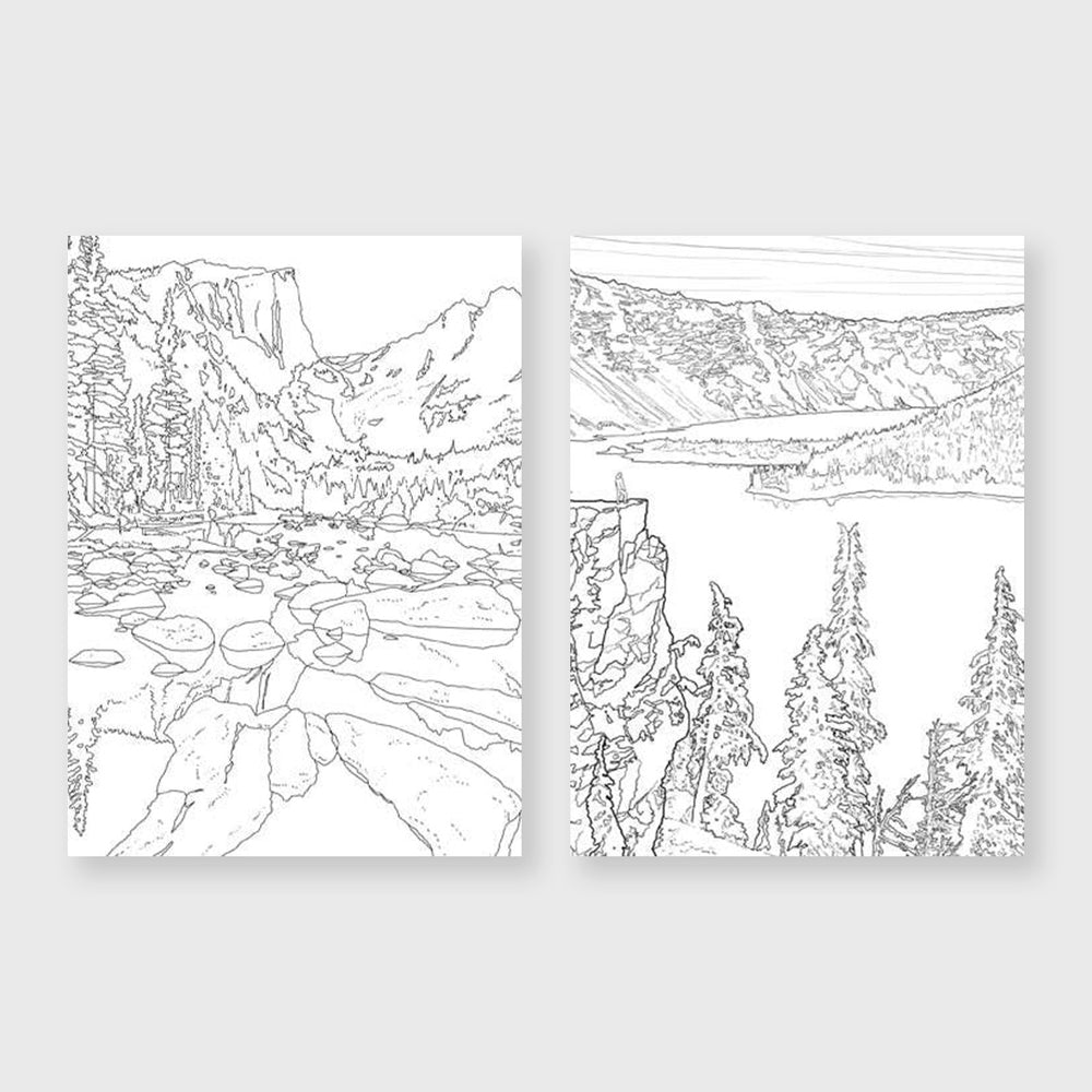 the national parks postcard coloring book