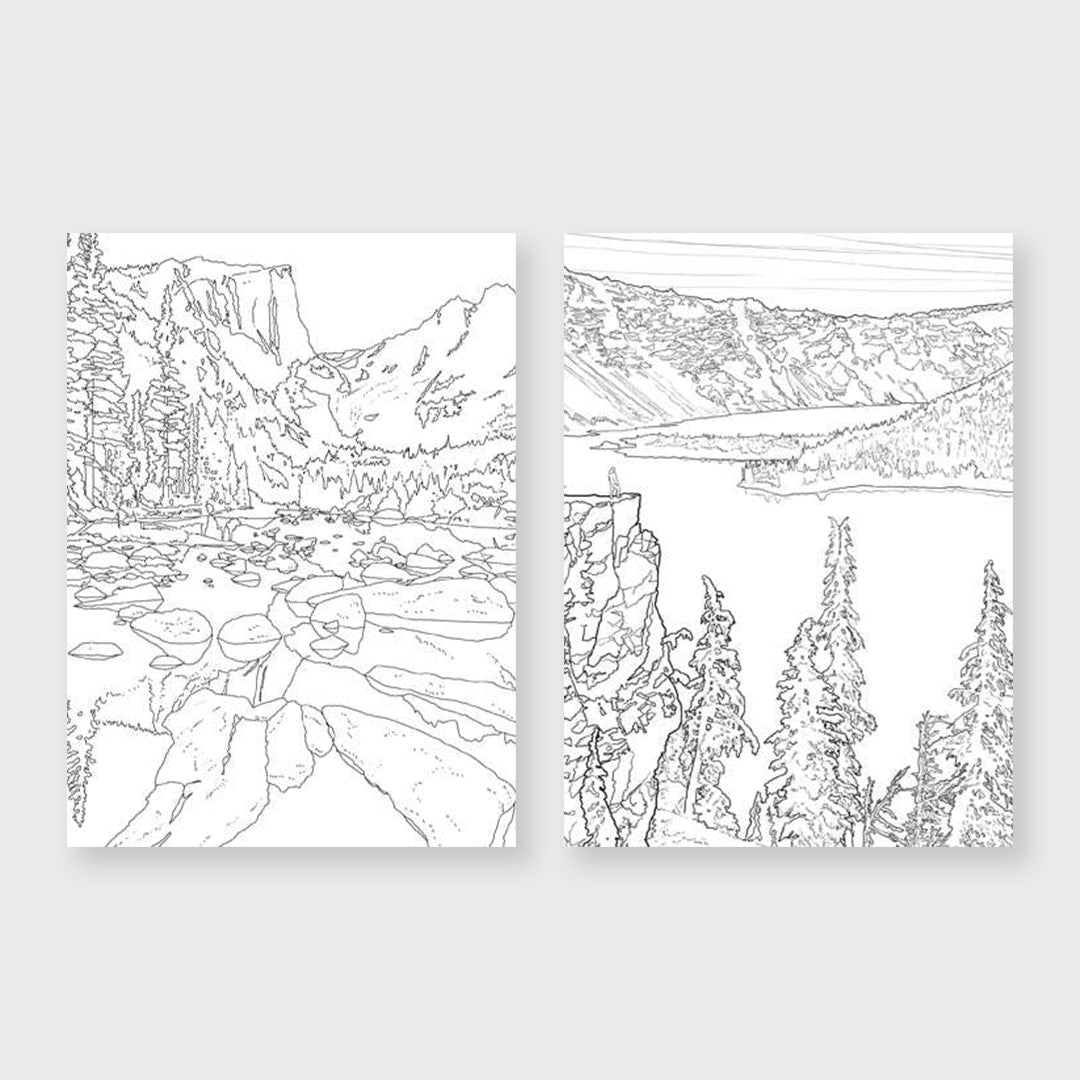 the national parks postcard coloring book