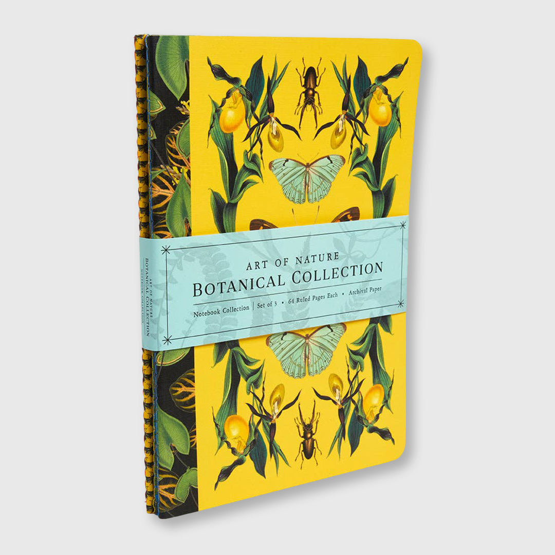 art of nature: botanical sewn notebook collection - set of 3