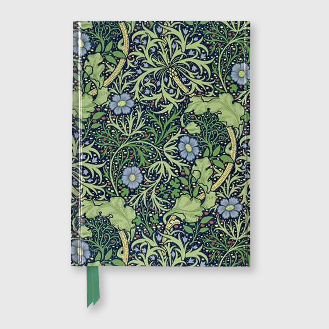 william morris seaweed foiled pocket journal