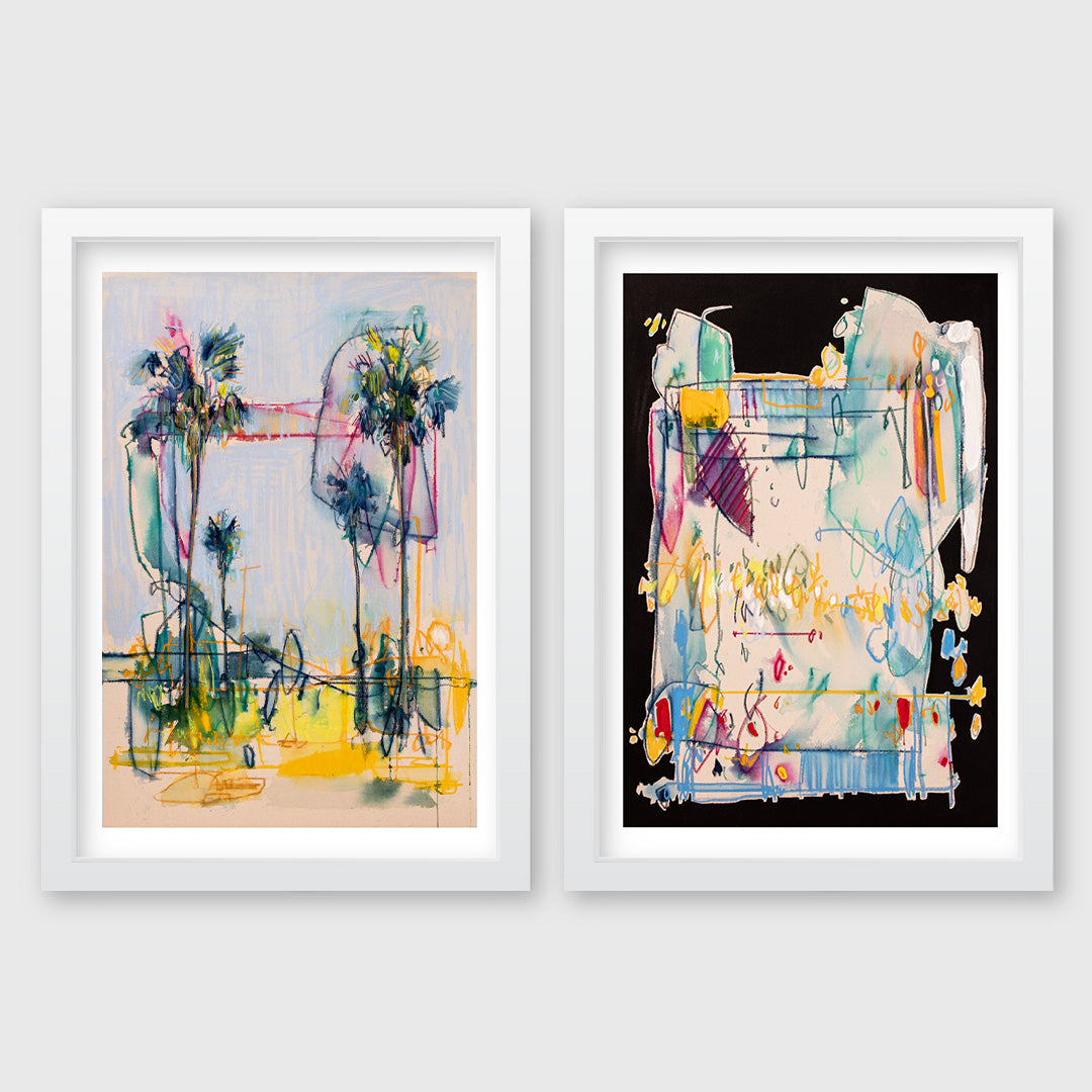 abstract + palms set - 13 x 19 inch edition