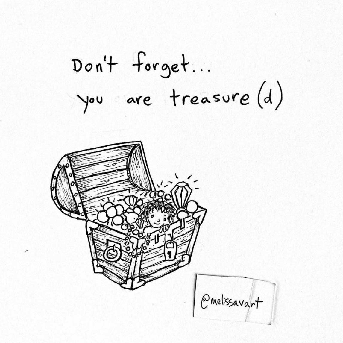 you're treasure - framed original artwork