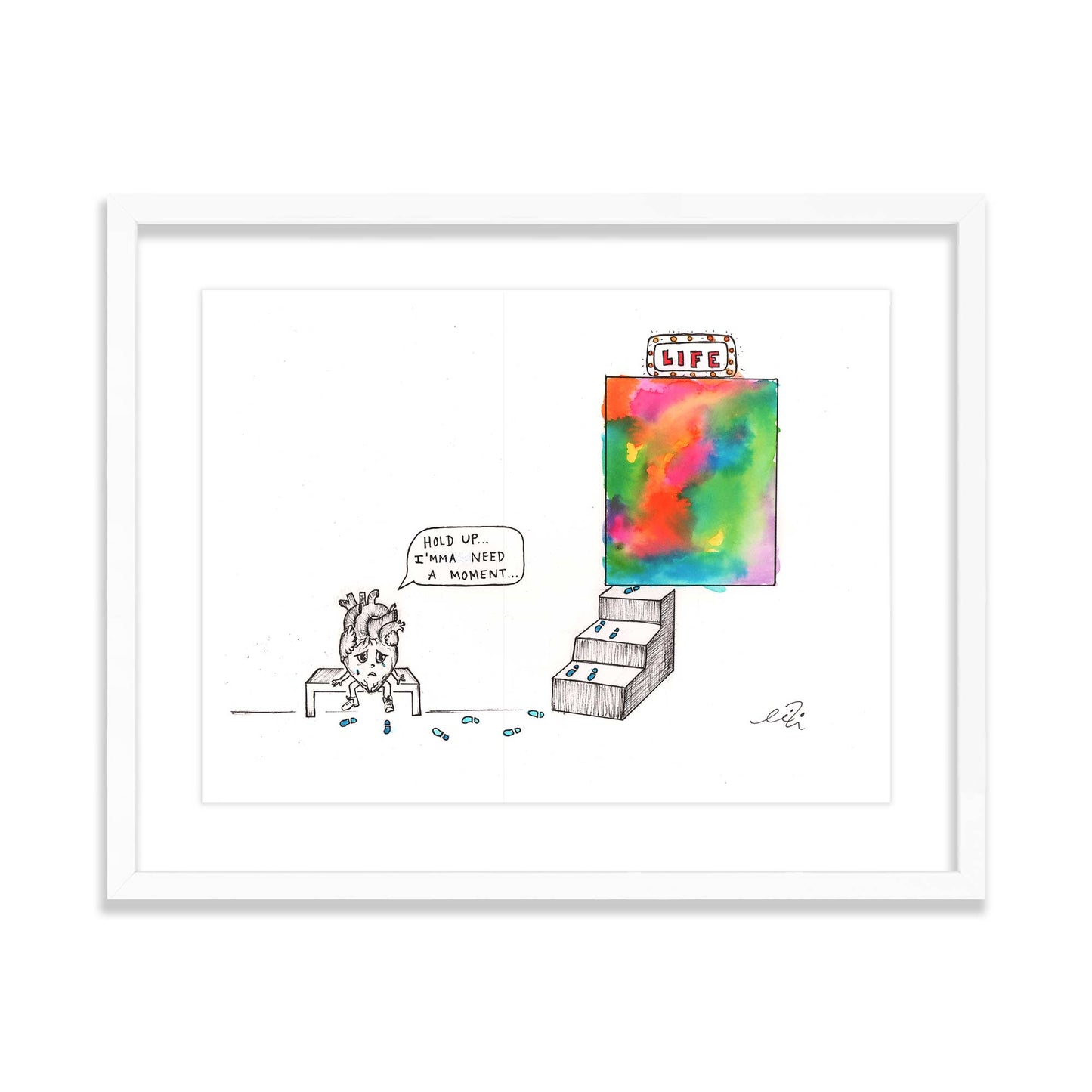 break room - framed original artwork