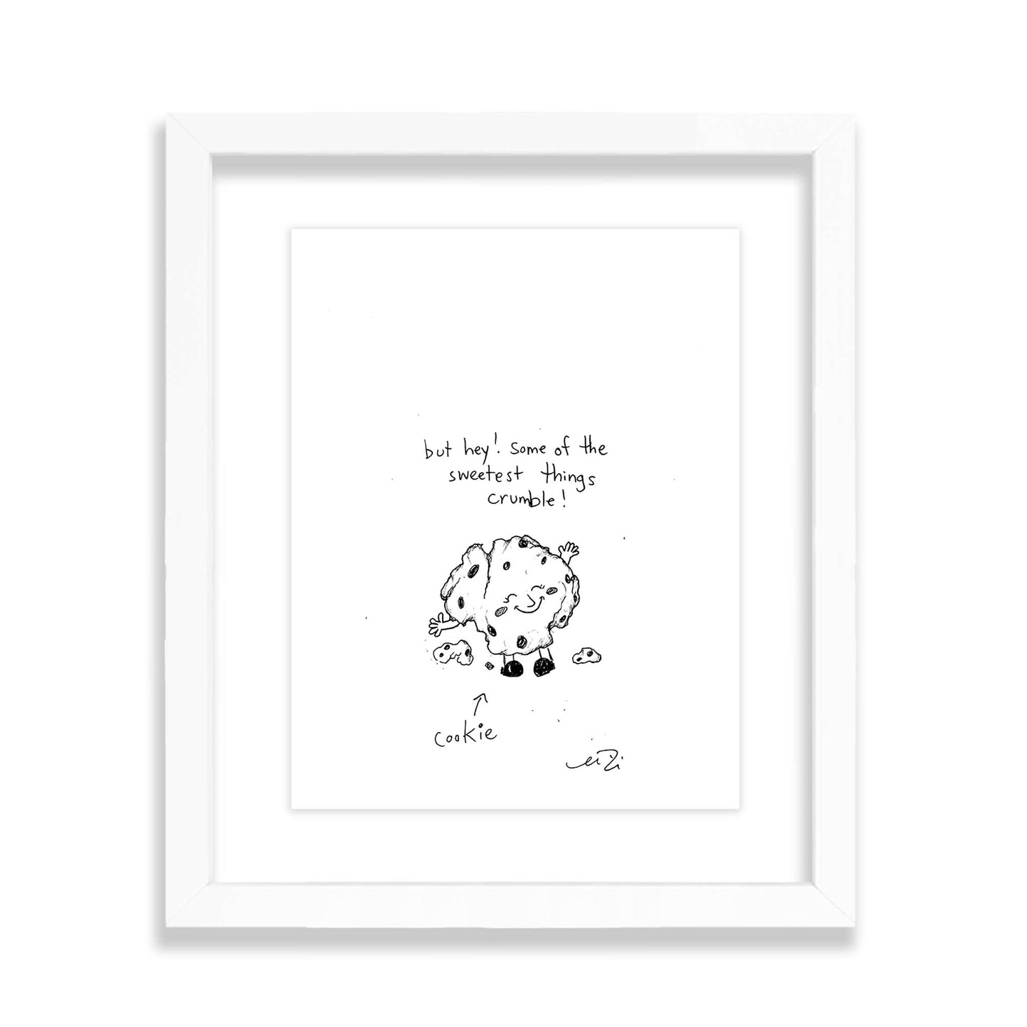 me crumbly cookie - framed original artwork