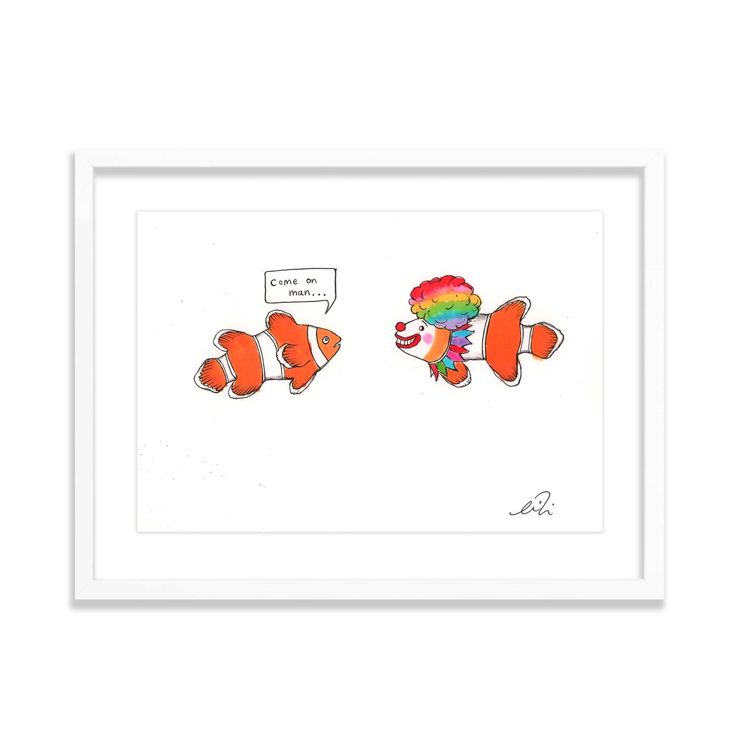 stop it you clown - framed original artwork