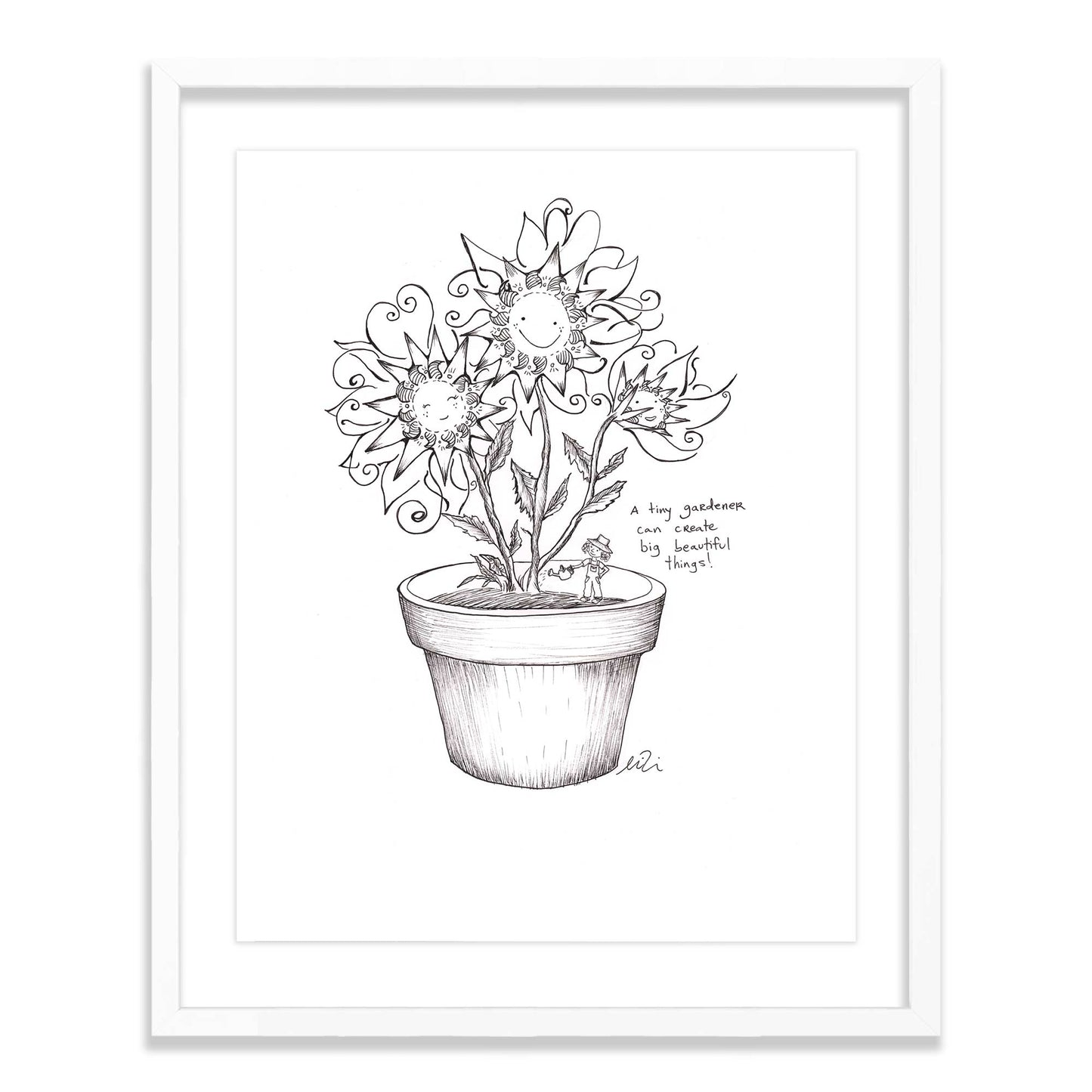 tiny helper - framed original artwork