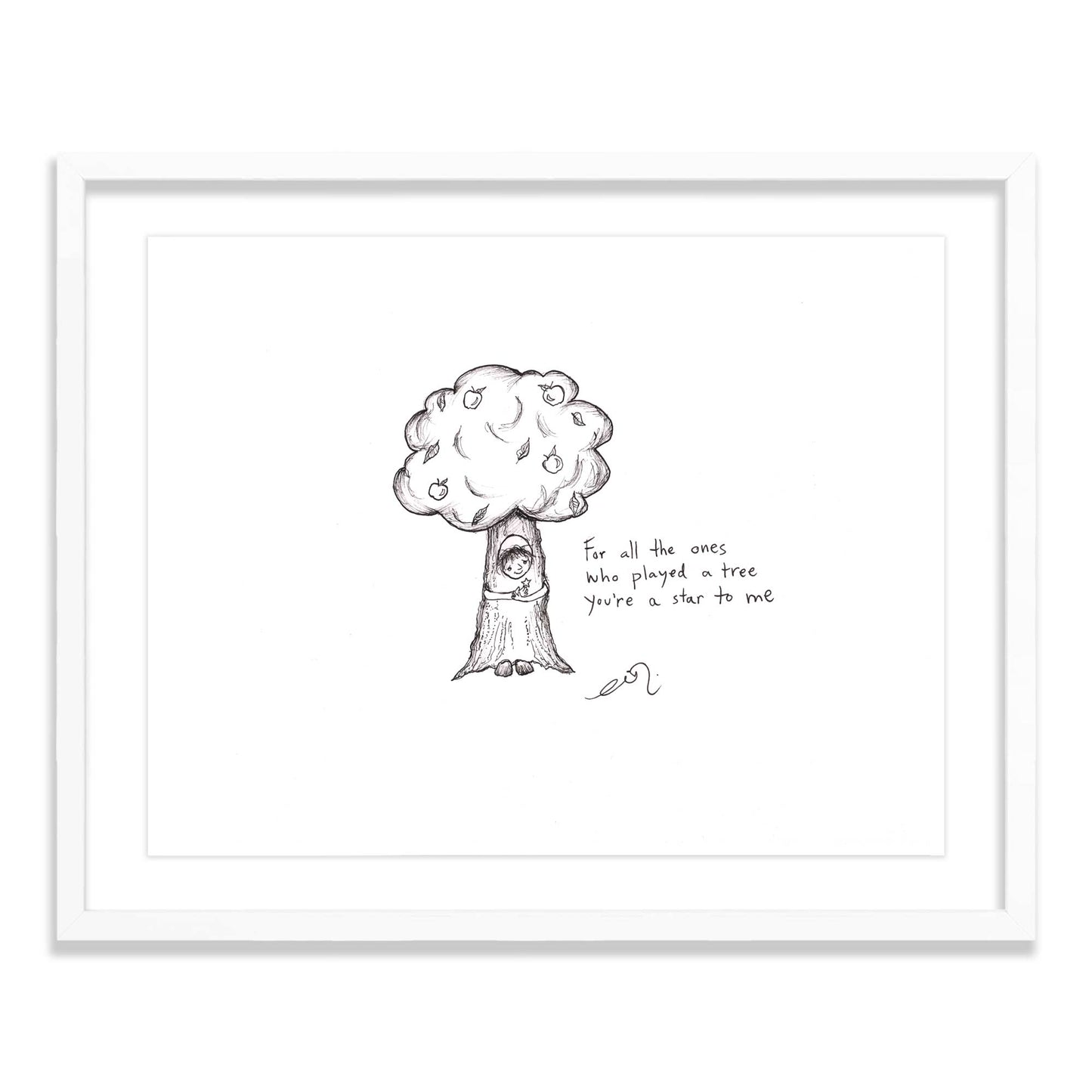 tree star - framed original artwork