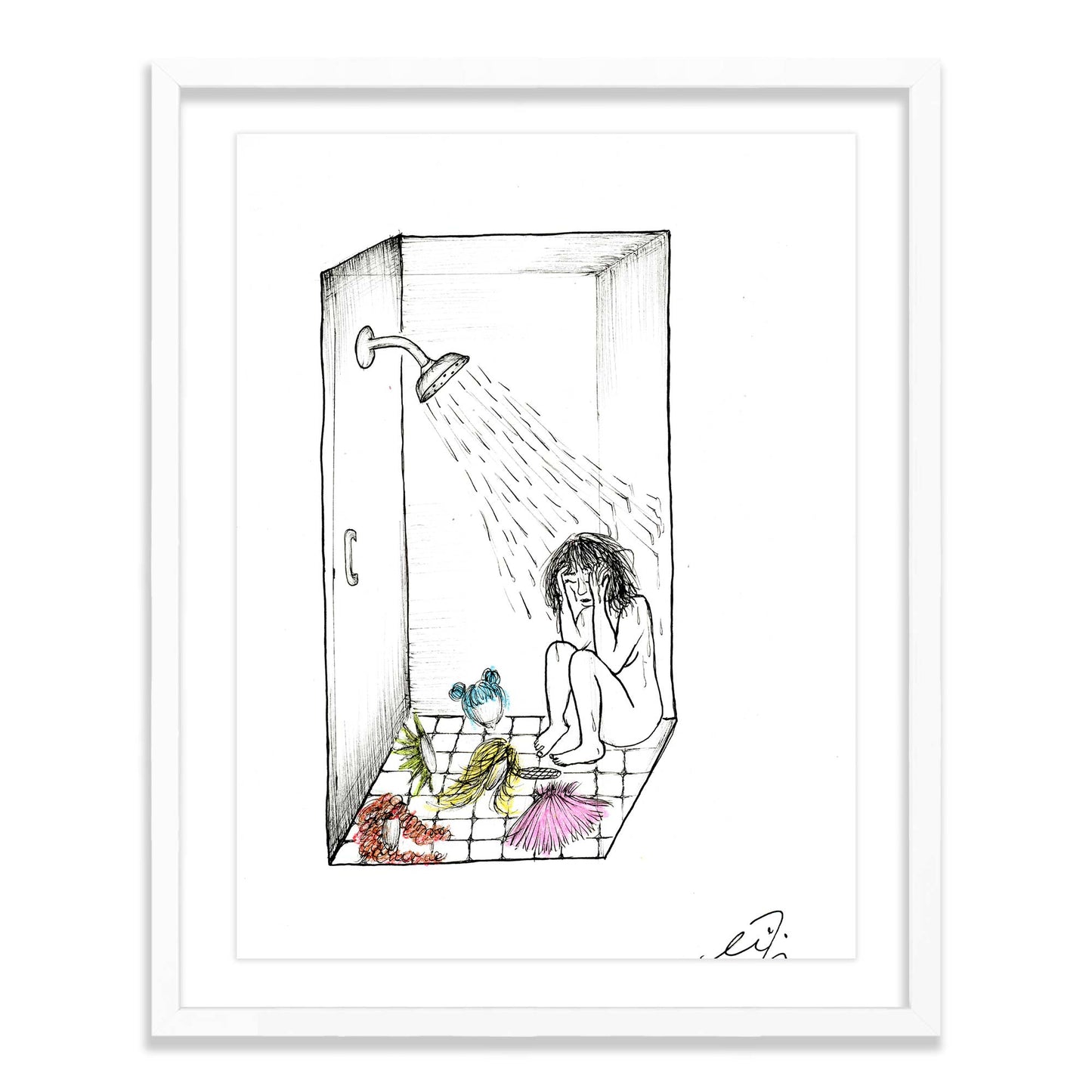 wash off the other me's - framed original artwork