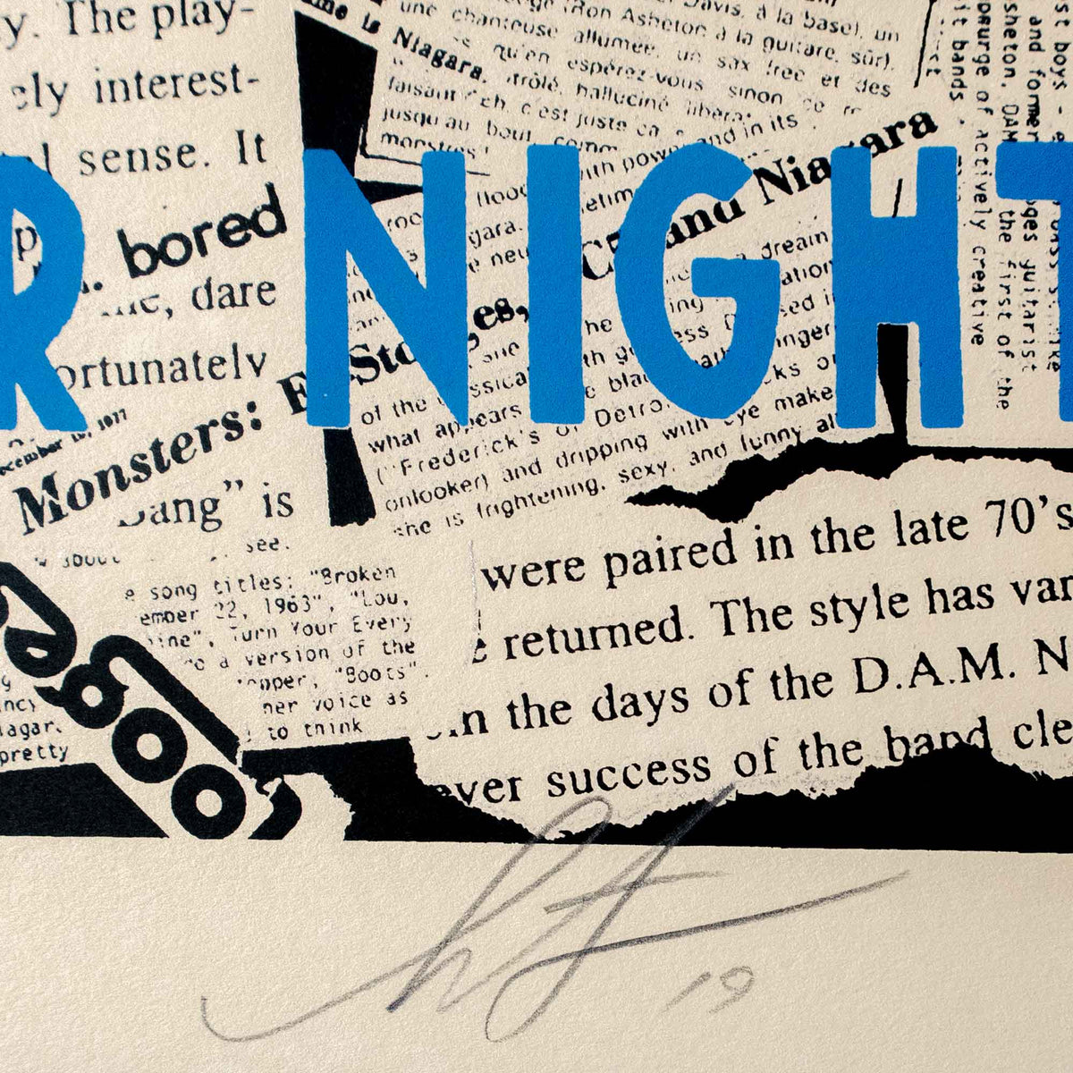 tomorrow's another night - blue - artist proof